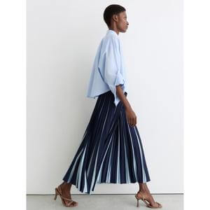 REISS Serena Contrast Pleated Midi Skirt